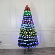 Remote Control RGB LED Pre-Lit Artificial Christmas Tree with Star Topper