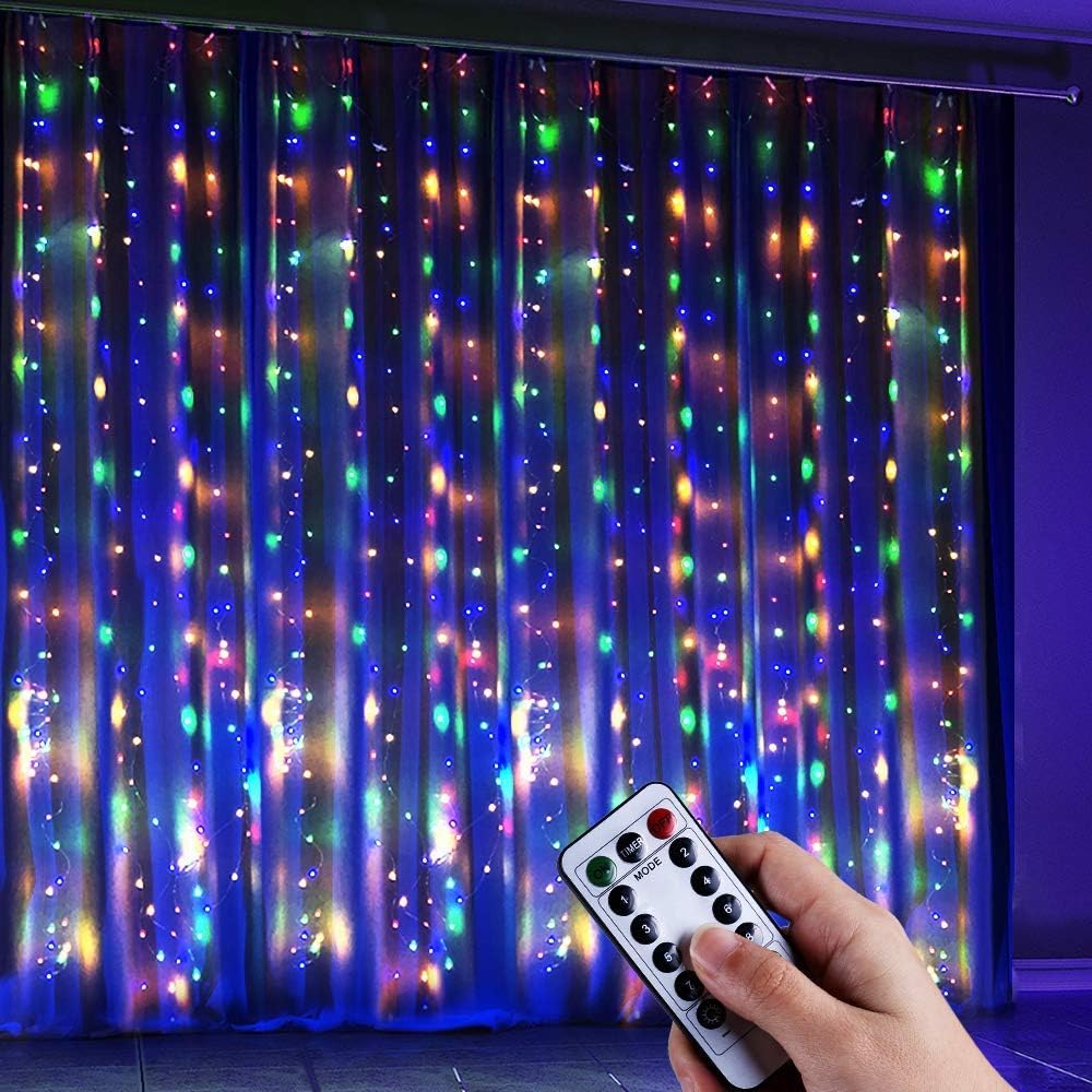 200 LED Diamond Curtain String Light with Remote Control