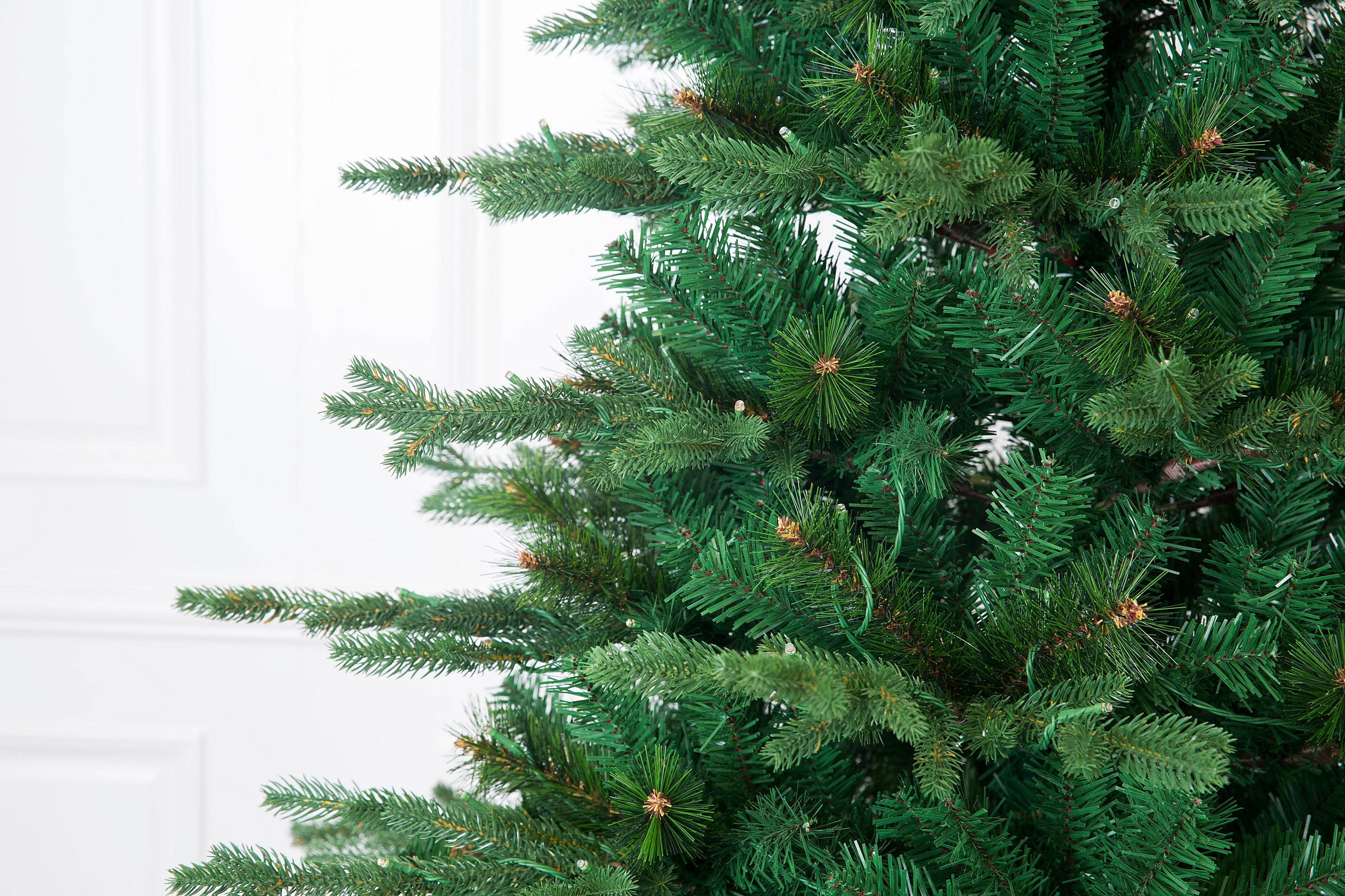 European Balsam Fir Artificial Christmas Tree Pre-lit with Dual Color LED Lights