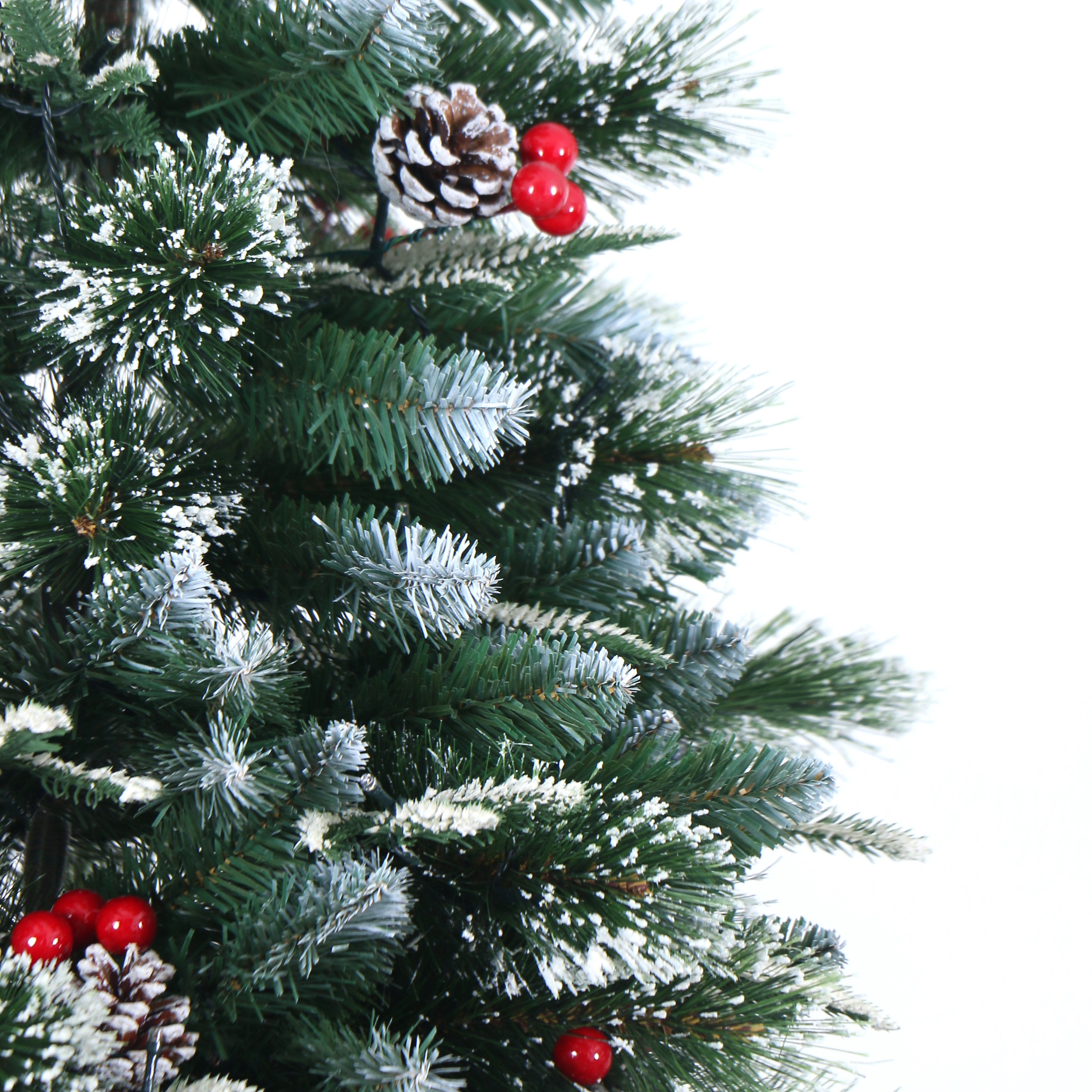 Super Full Flocked Pine Christmas Tree Unlit