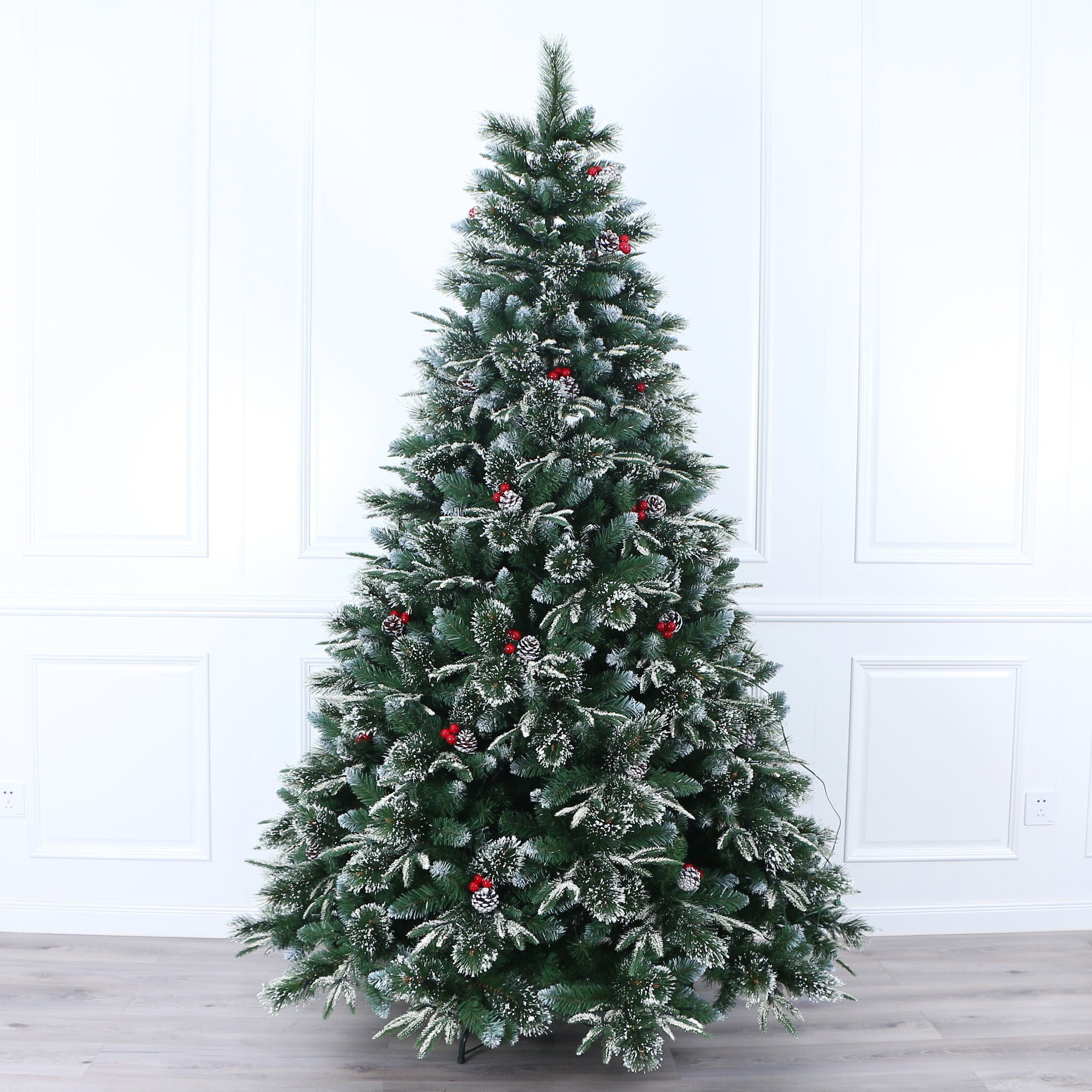 Super Full Flocked Pine Christmas Tree Unlit