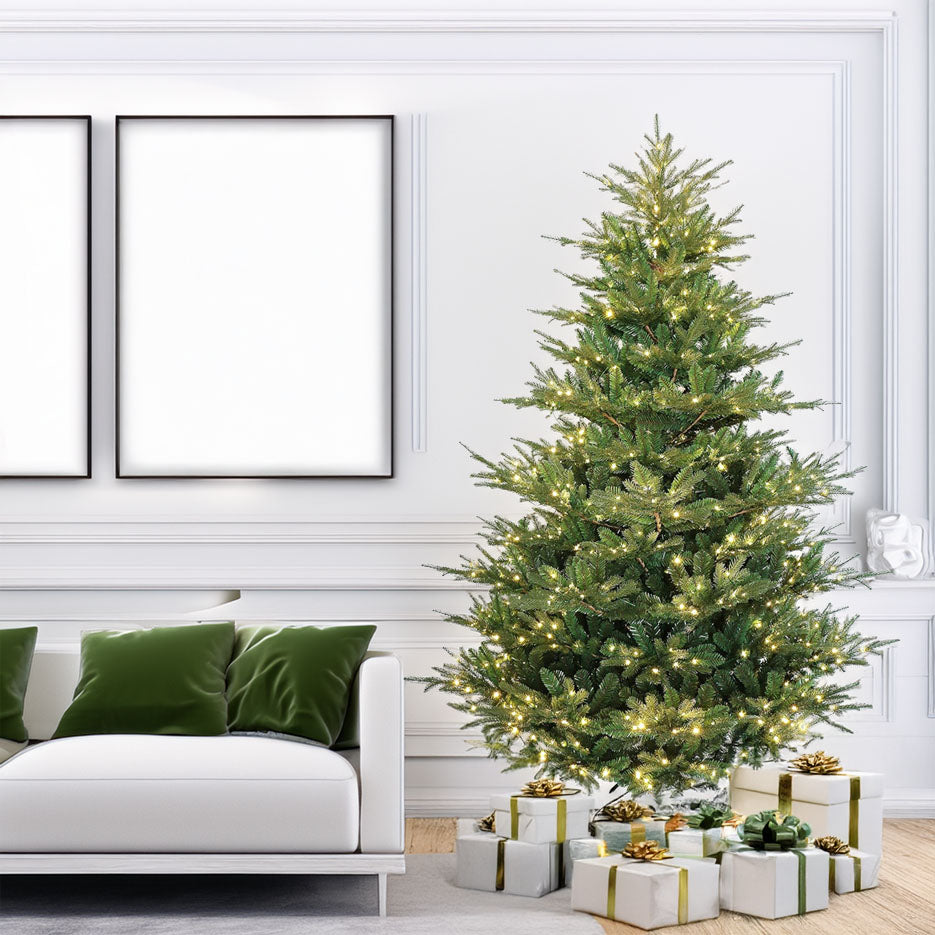 Rocky Mountain Fir Wide Artificial Christmas Tree Pre-lit