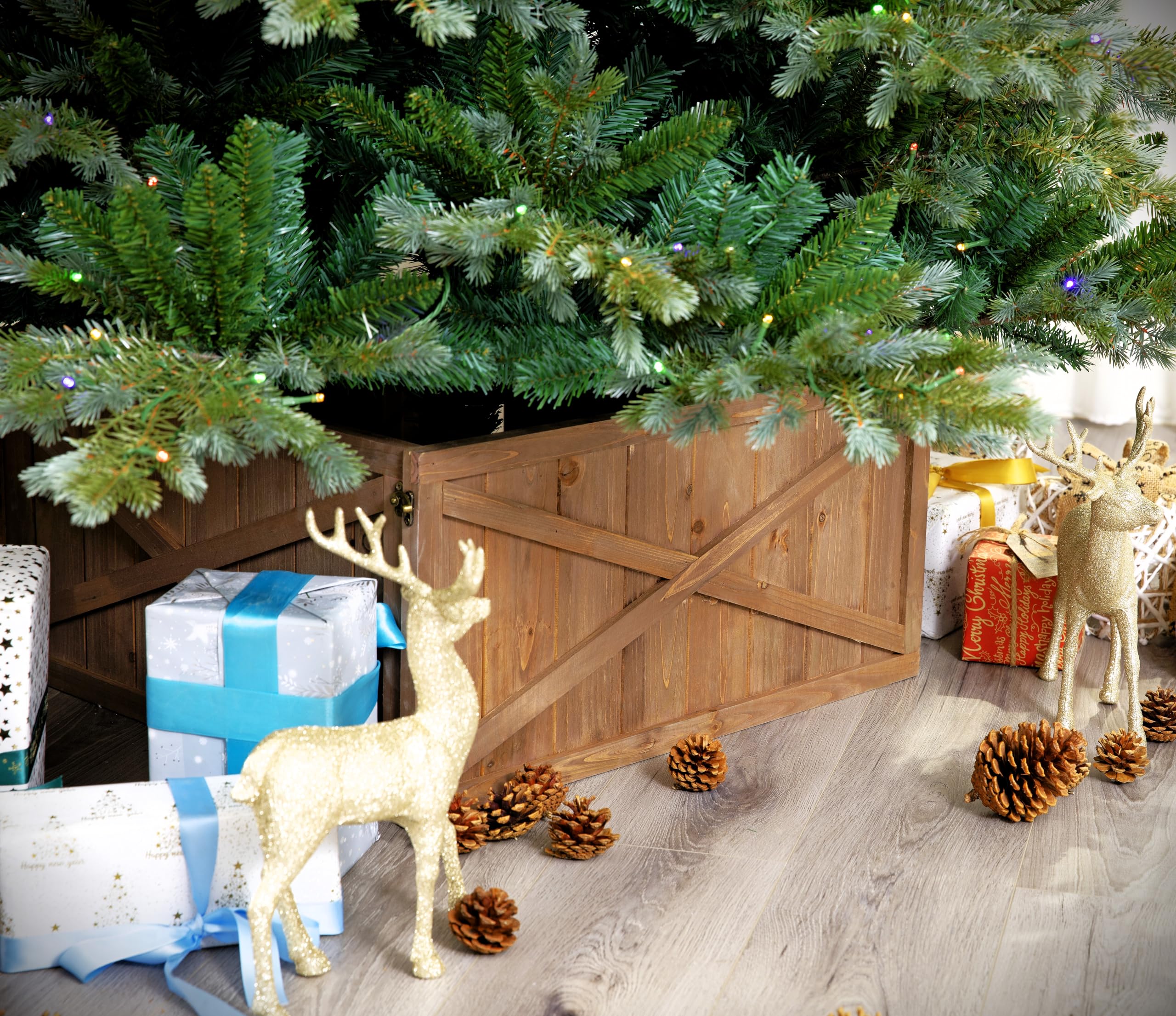 X Wooden Box Christmas Tree Collar