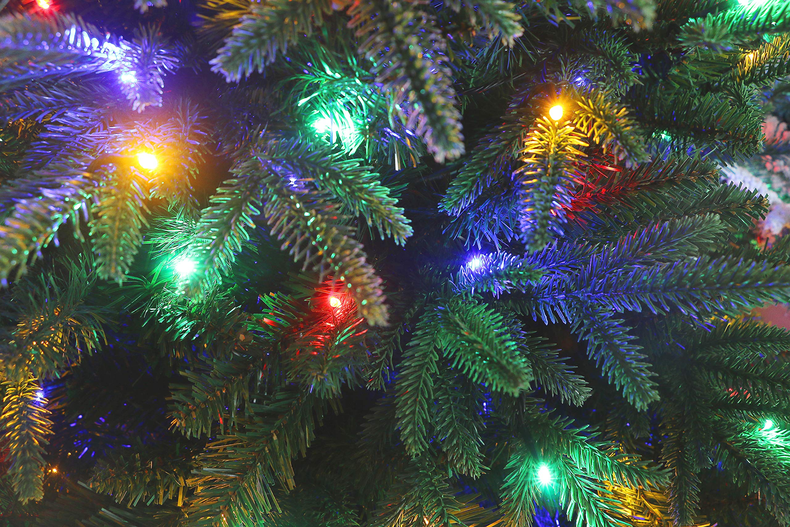 Luxury Real Feel Forest Fir Slim Christmas Tree Pre-lit with Dual Color LEDs