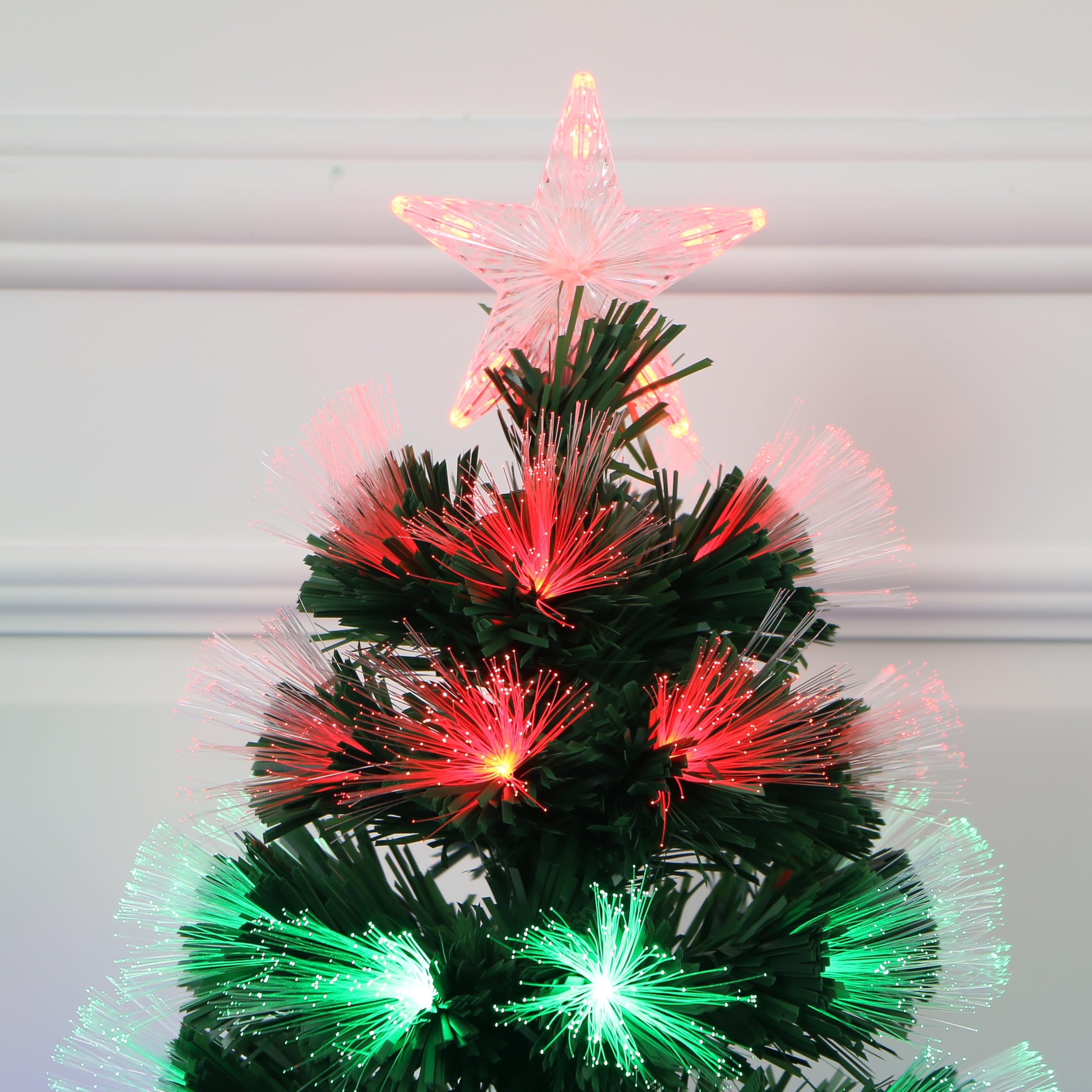 Remote Control RGB LED Pre-Lit Artificial Christmas Tree with Star Topper