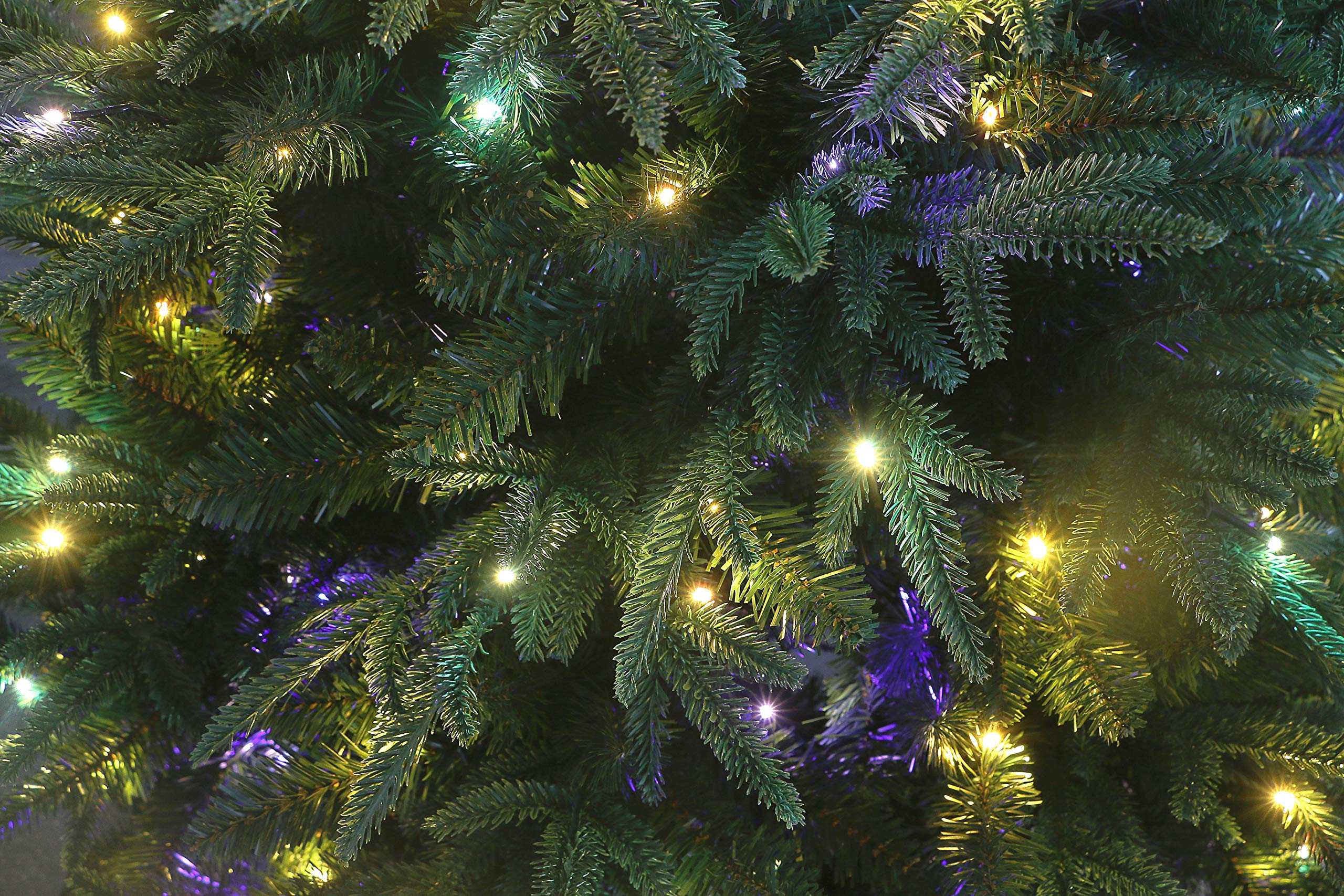 Luxury Real Feel Forest Fir Slim Christmas Tree Pre-lit with Dual Color LEDs