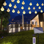 Remote Control with Big Solar Panel Cystal Ball String Light for Outdoor Living Dectoreation/Patio Porch/Backyard Gazebo/Camping Site