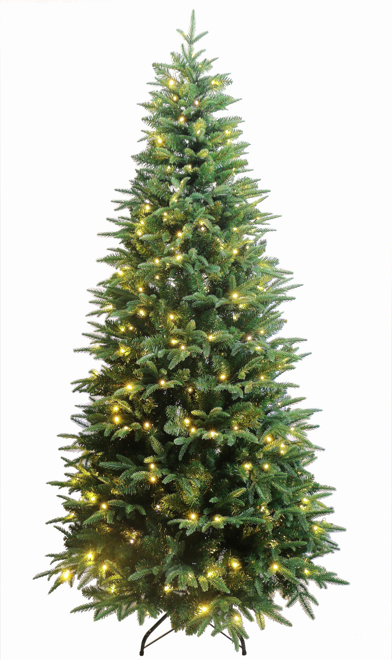 Luxury Real Feel Forest Fir Slim Christmas Tree Pre-lit with Dual Color LEDs