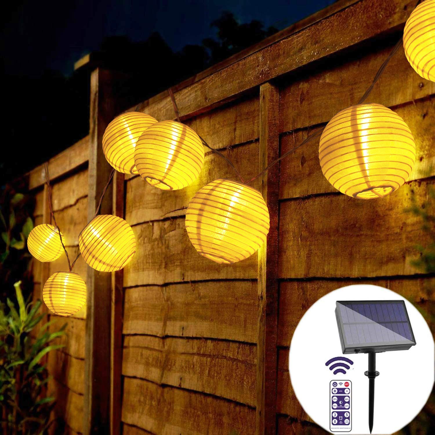 Solar Power Waterproof Lantern String Lights