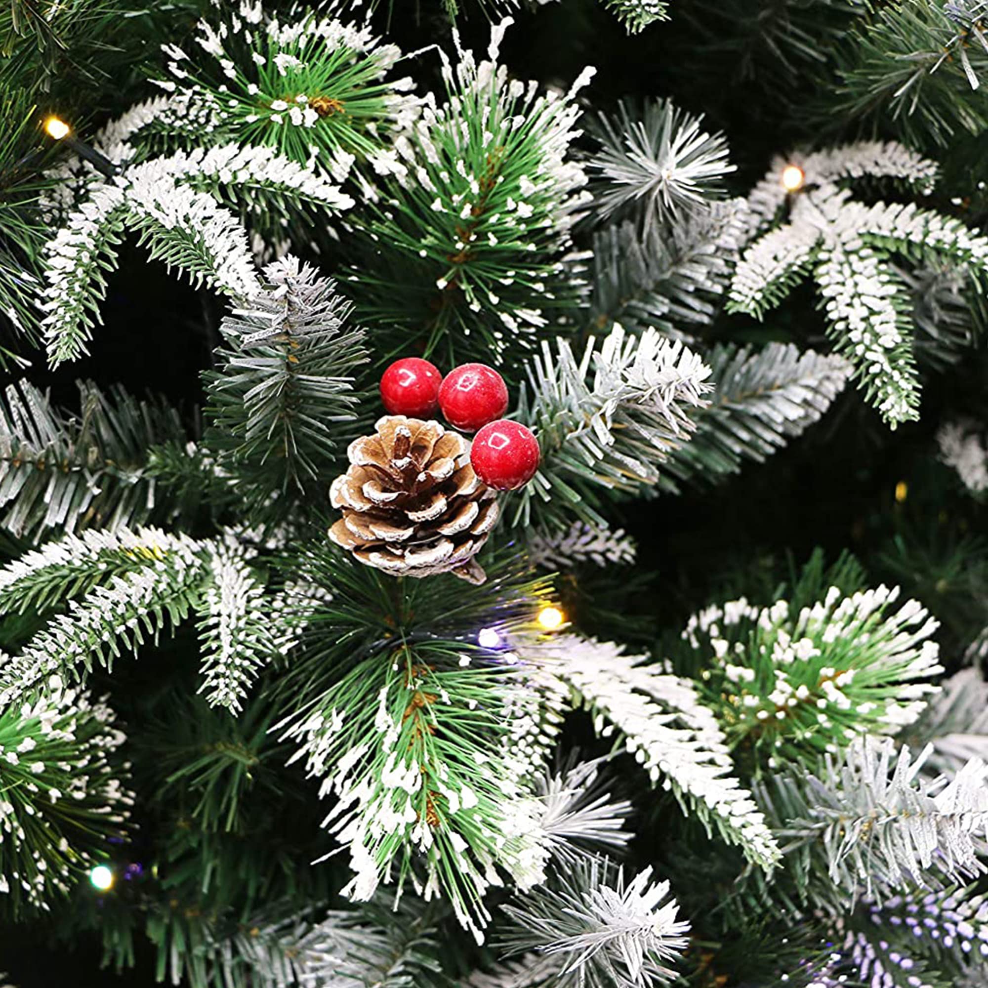 Super Full Flocked Pine Christmas Tree