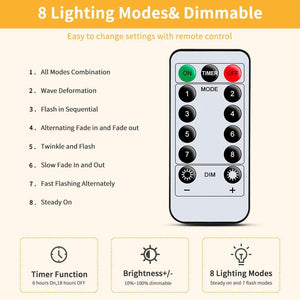 200 LED Diamond Curtain String Light with Remote Control