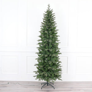 Realistic Slim Fraser Fir Pre-lit Christmas Tree, Warm White Lights