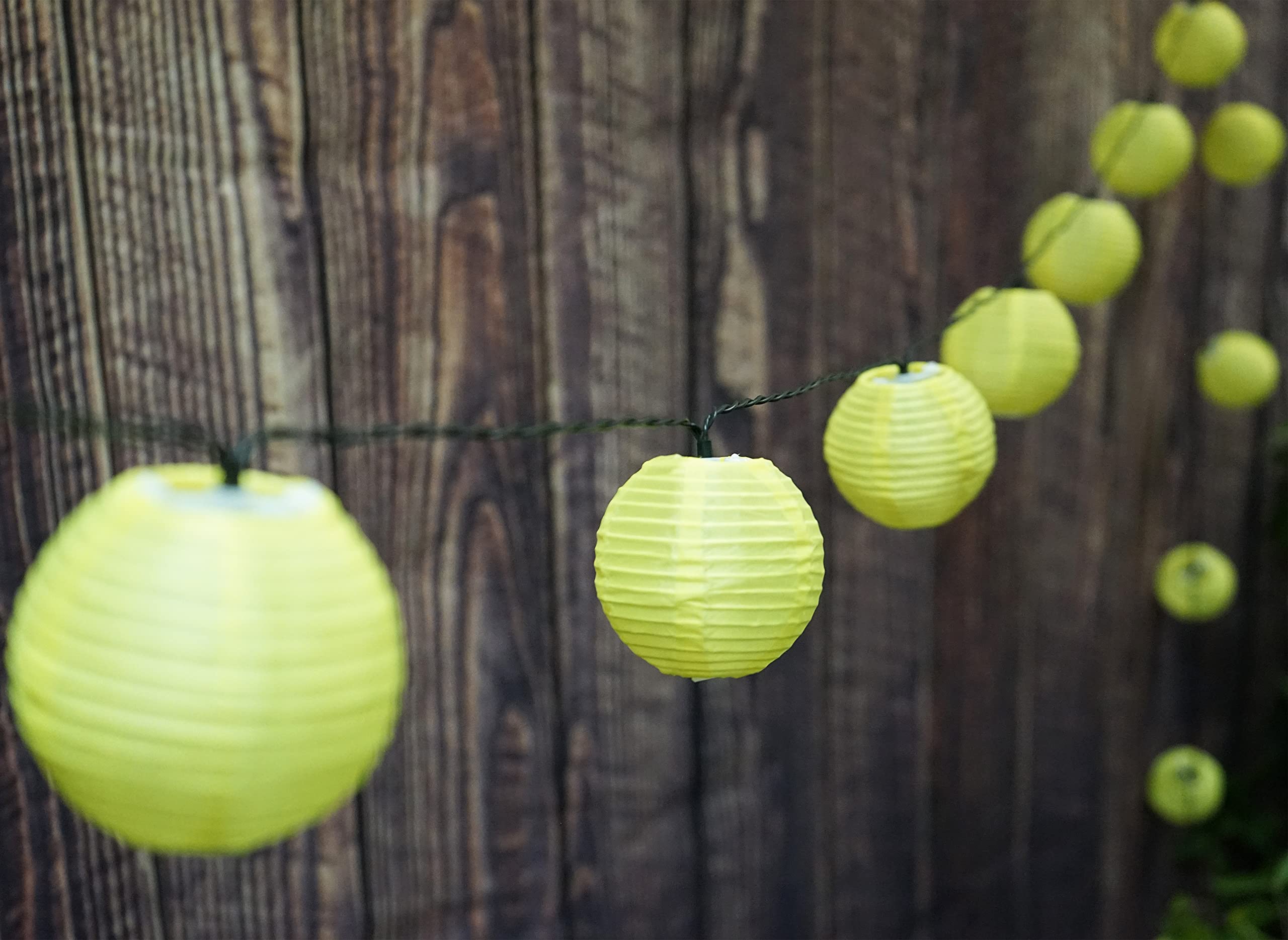 Solar Power Waterproof Lantern String Lights (Yellow)