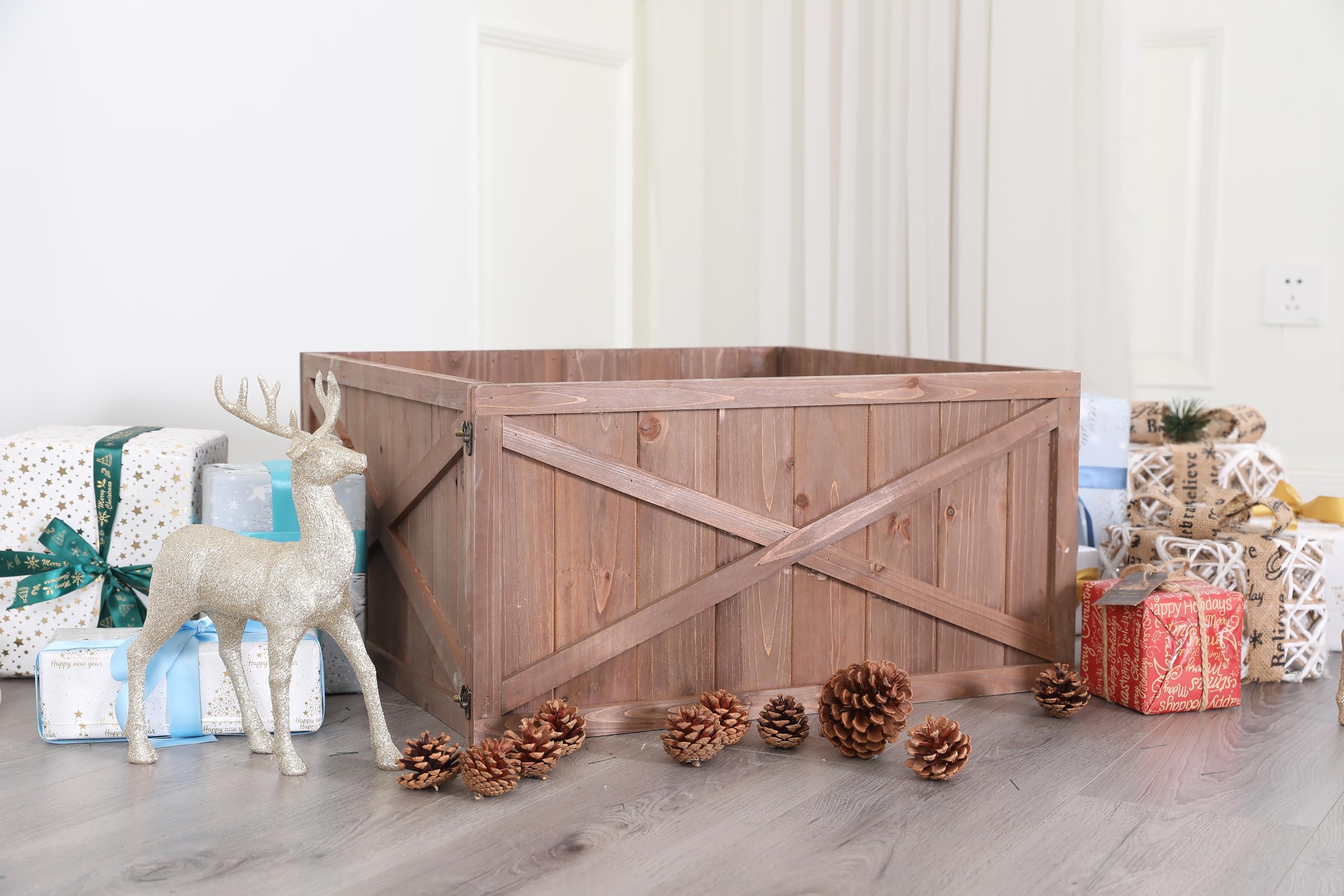 X Wooden Box Christmas Tree Collar
