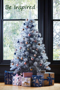 Glitter Silver Pine Christmas Tree with Frosted White Tips