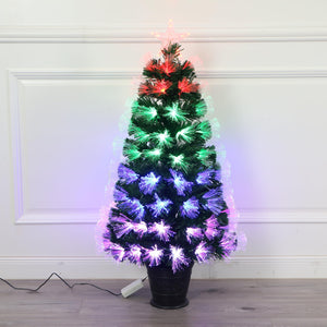 Remote Control RGB LED Pre-Lit Artificial Christmas Tree with Star Topper