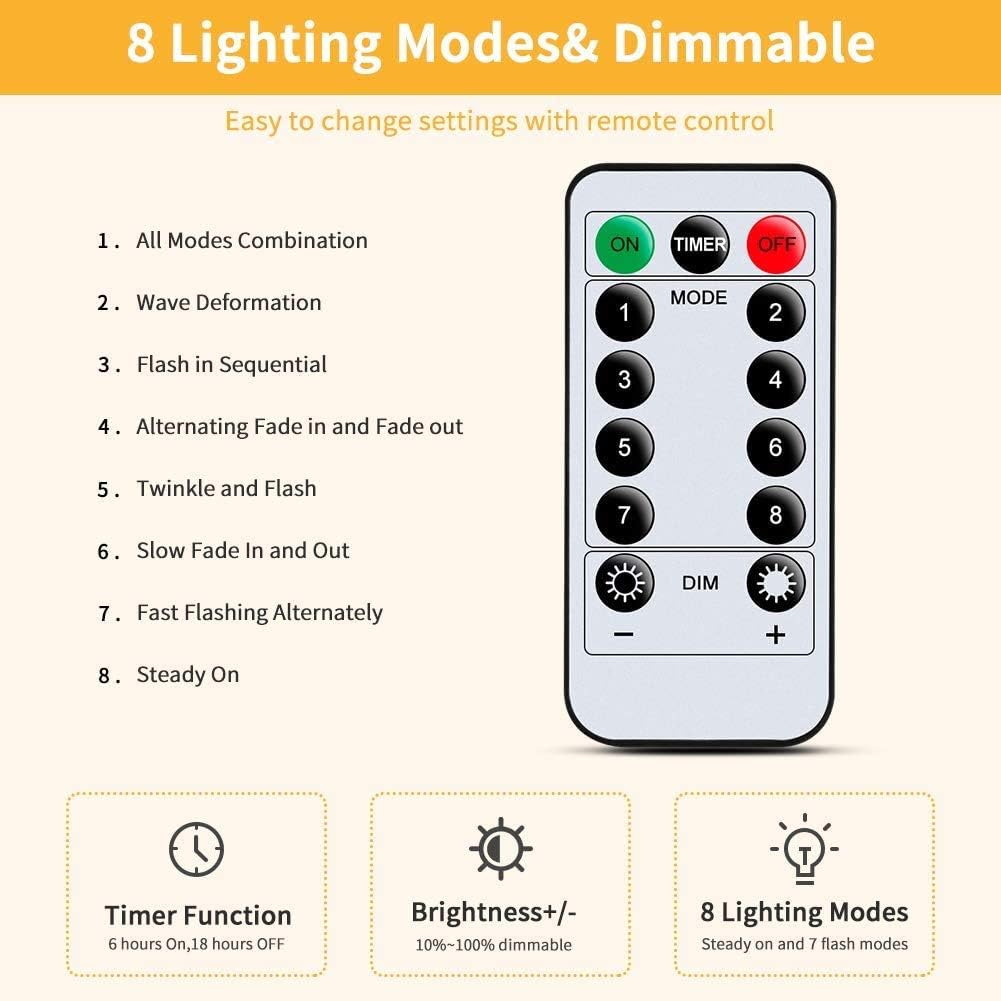 200 LED Diamond Curtain String Light with Remote Control