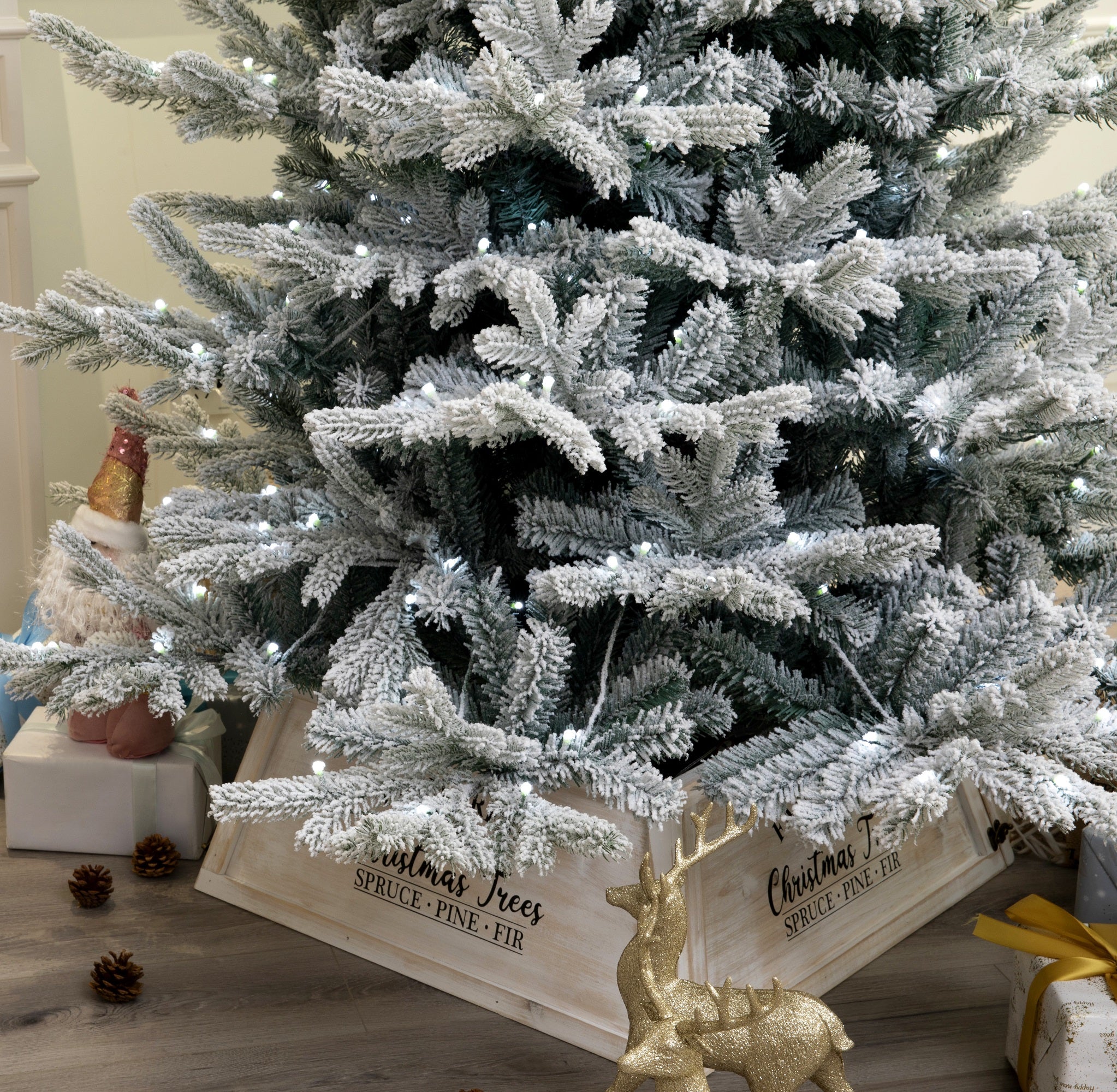 Snow Angel Blue Spruce Flocked Artificial Christmas Tree