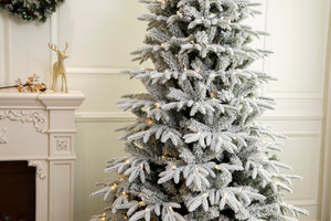 Snowy Forest Spruce Flocked Artificial Christmas Tree Pre-lit