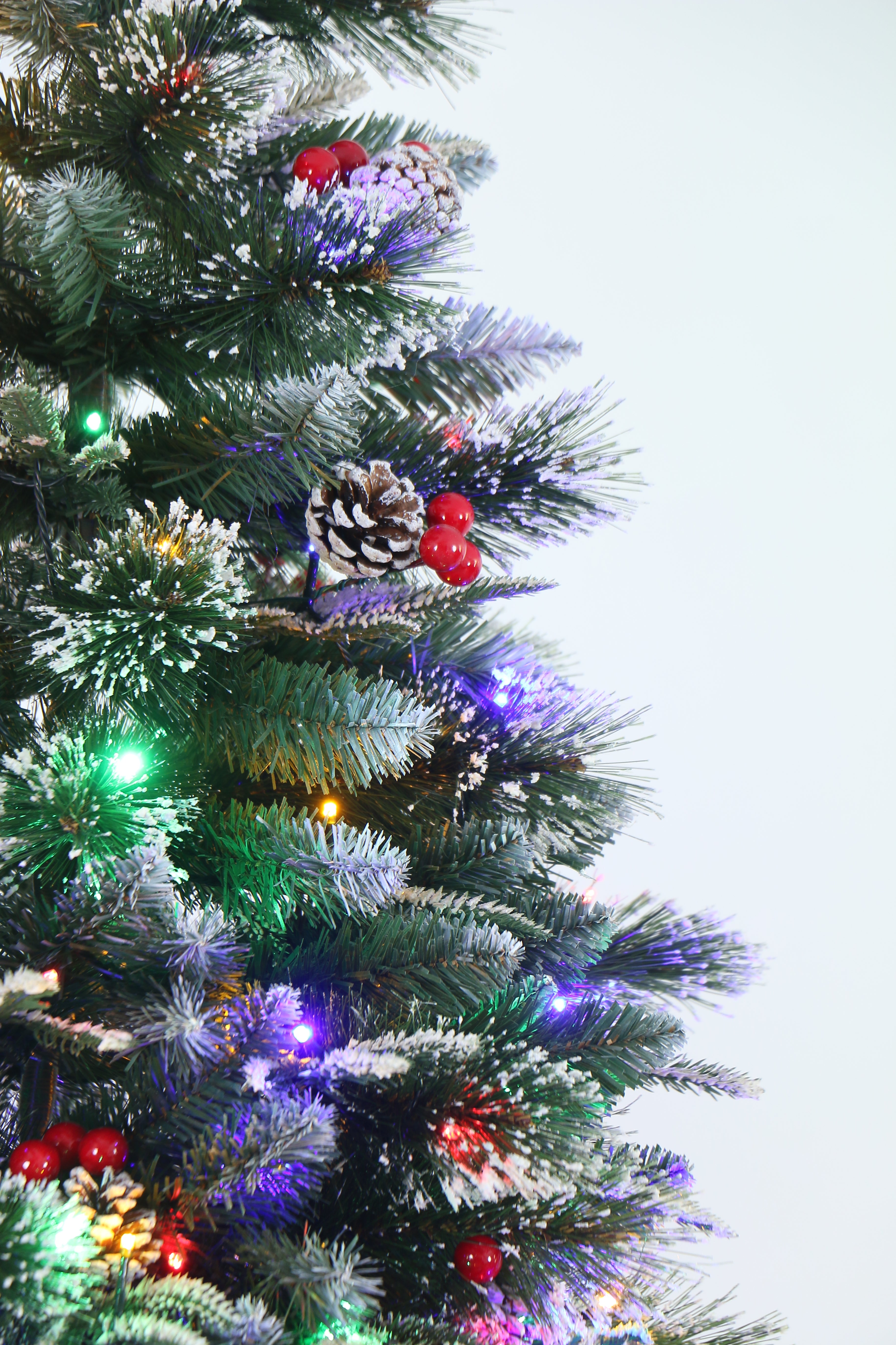 Super Full Flocked Pine Christmas Tree Unlit