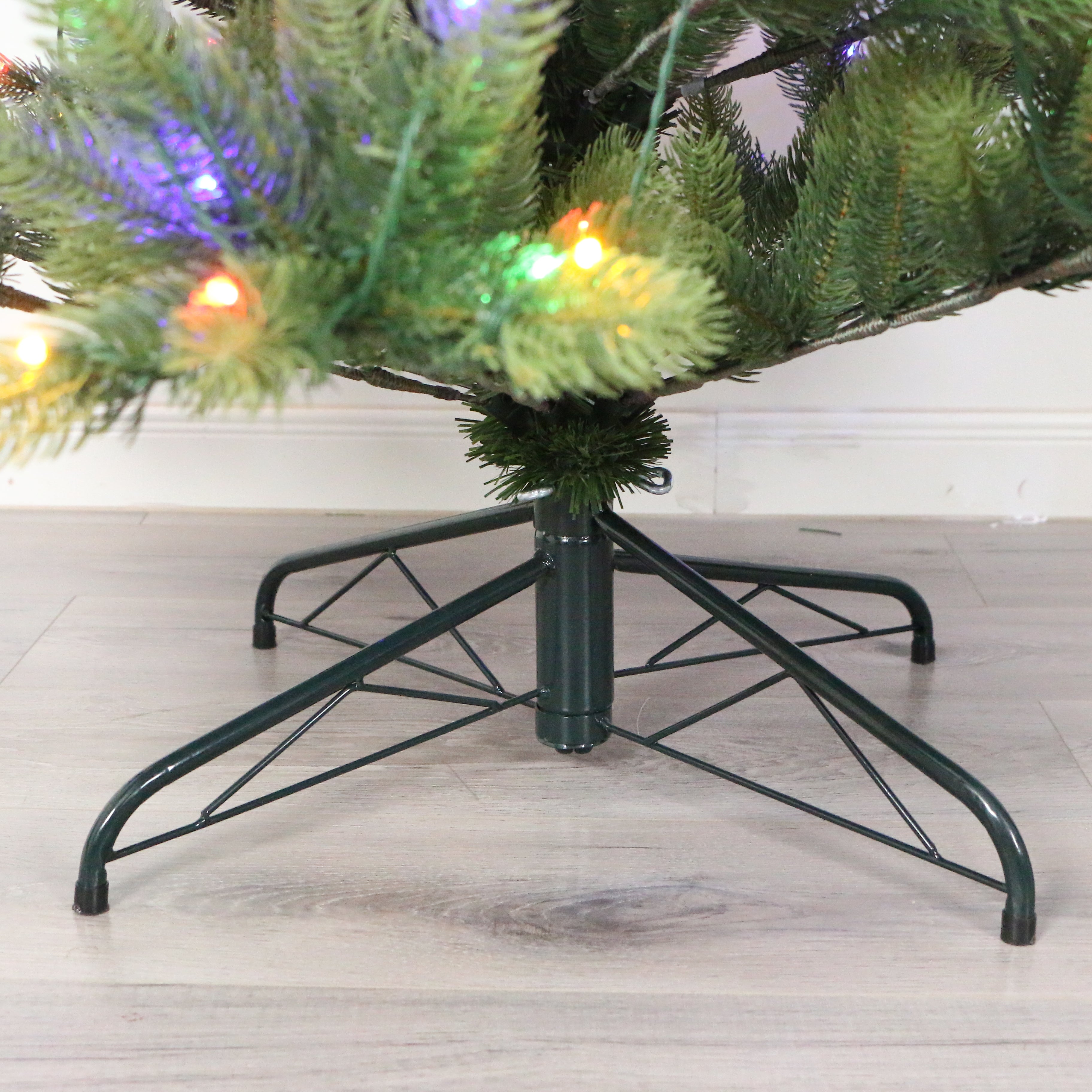 The Most Realistic White Spruce Christmas Tree Slim Shape, 100% Realistic PE, Pre-lit with Dual Color LED Lights