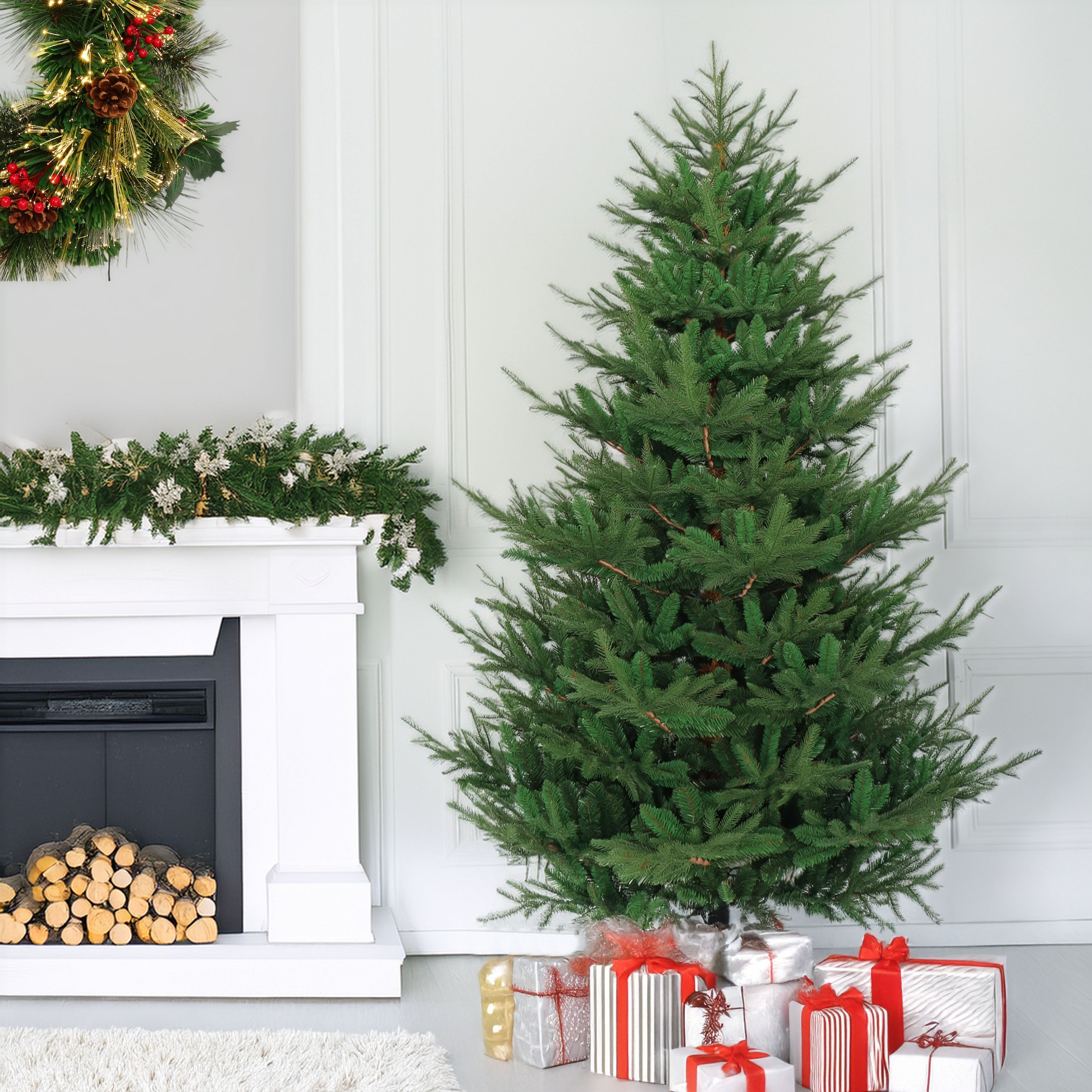 Rocky Mountain Fir Wide Artificial Christmas Tree Unlit