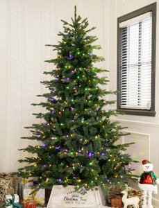 European Balsam Fir Artificial Christmas Tree Pre-lit with Dual Color LED Lights