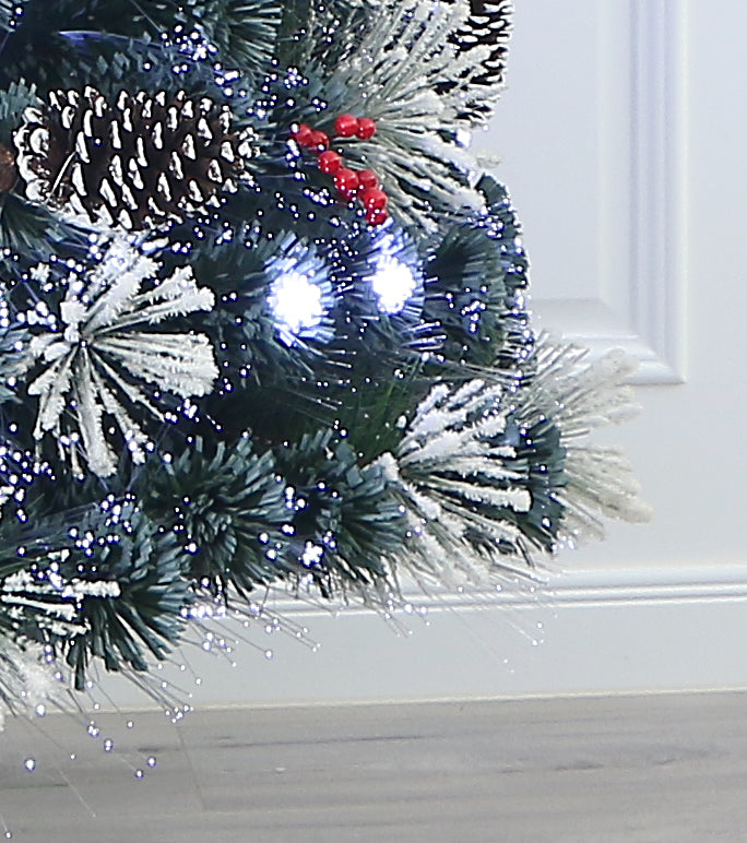 Snowy White Pine Pre-lit Flocked Fiber Optic Christmas Tree