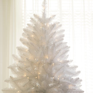 Sparkling White Christmas Tree Pre-lit with Warm-white LED Lights