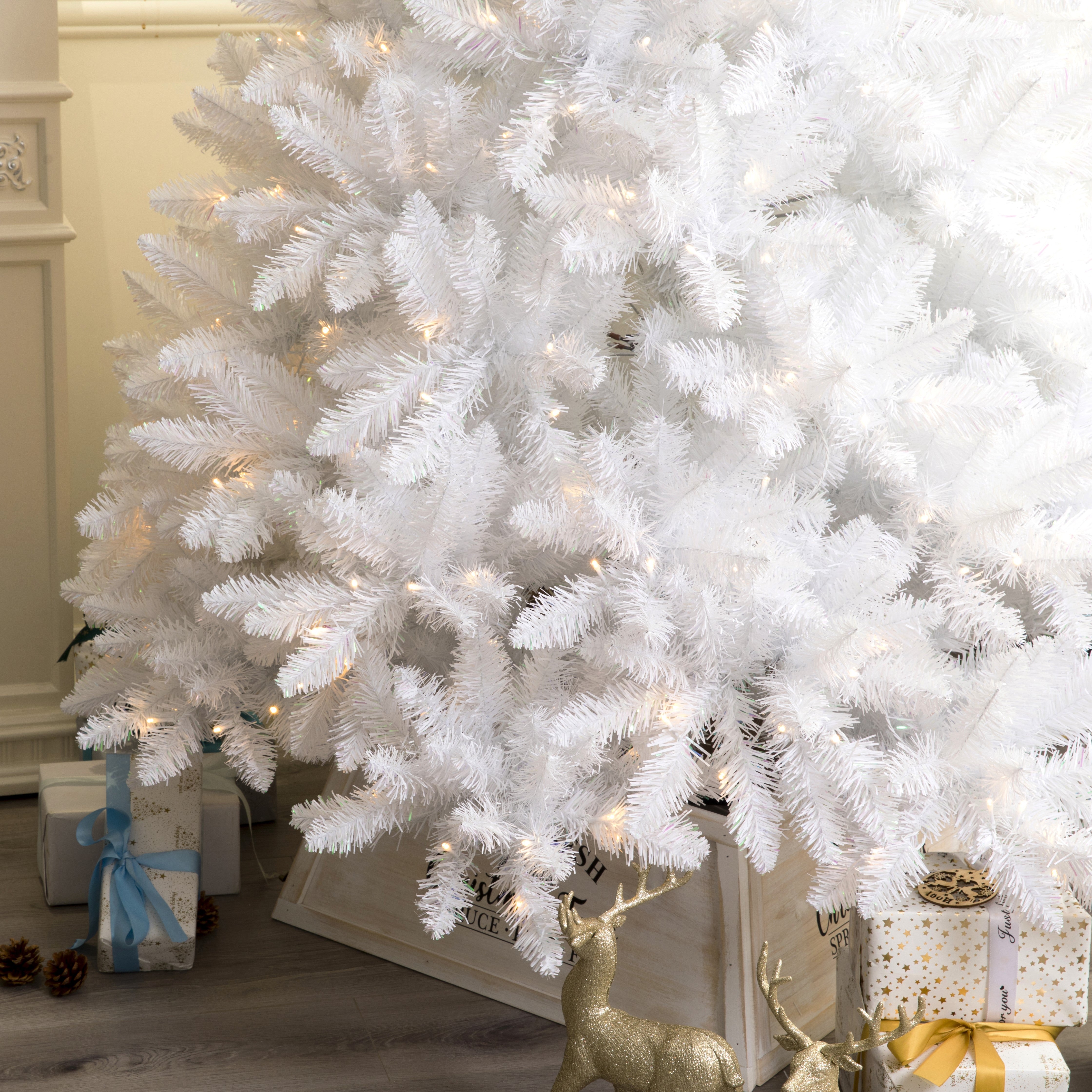 Sparkle White Christmas Tree with LED Light Full Shape