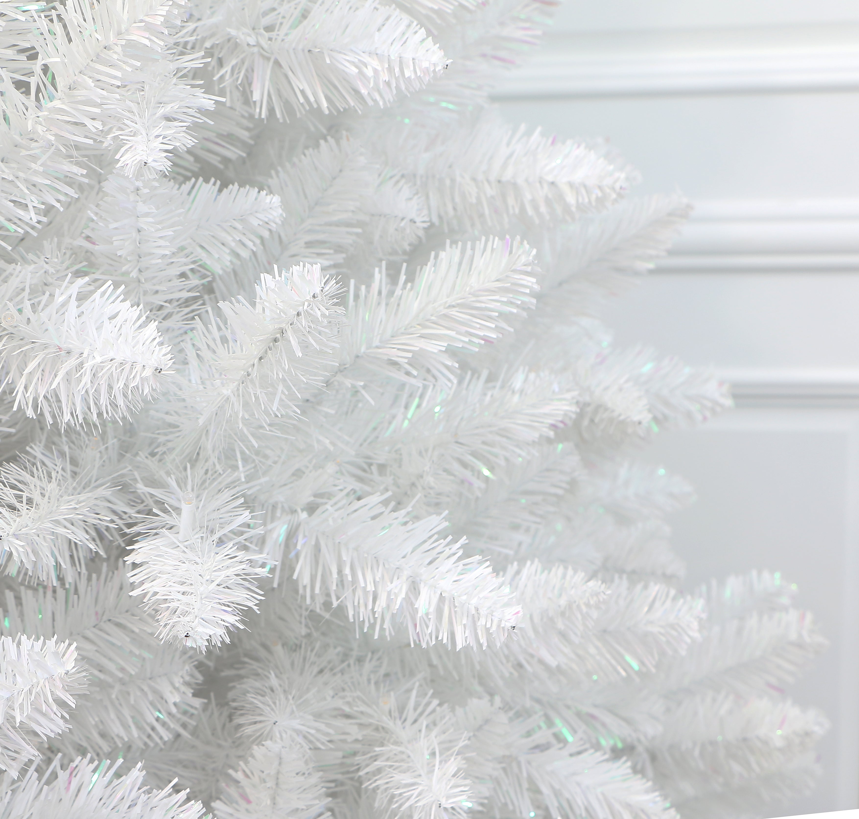 Sparkling White Christmas Tree Pre-lit with Warm-white LED Lights