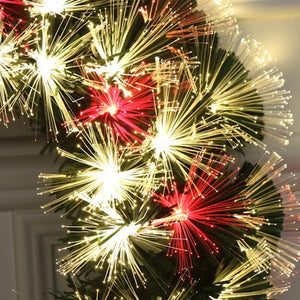 24'' Color Changing LED Fiber Optic Christmas Wreath (White Multi Color, 24in.)