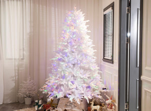 Realistic White Christmas Tree Pre-lit With Color-changing LED lights