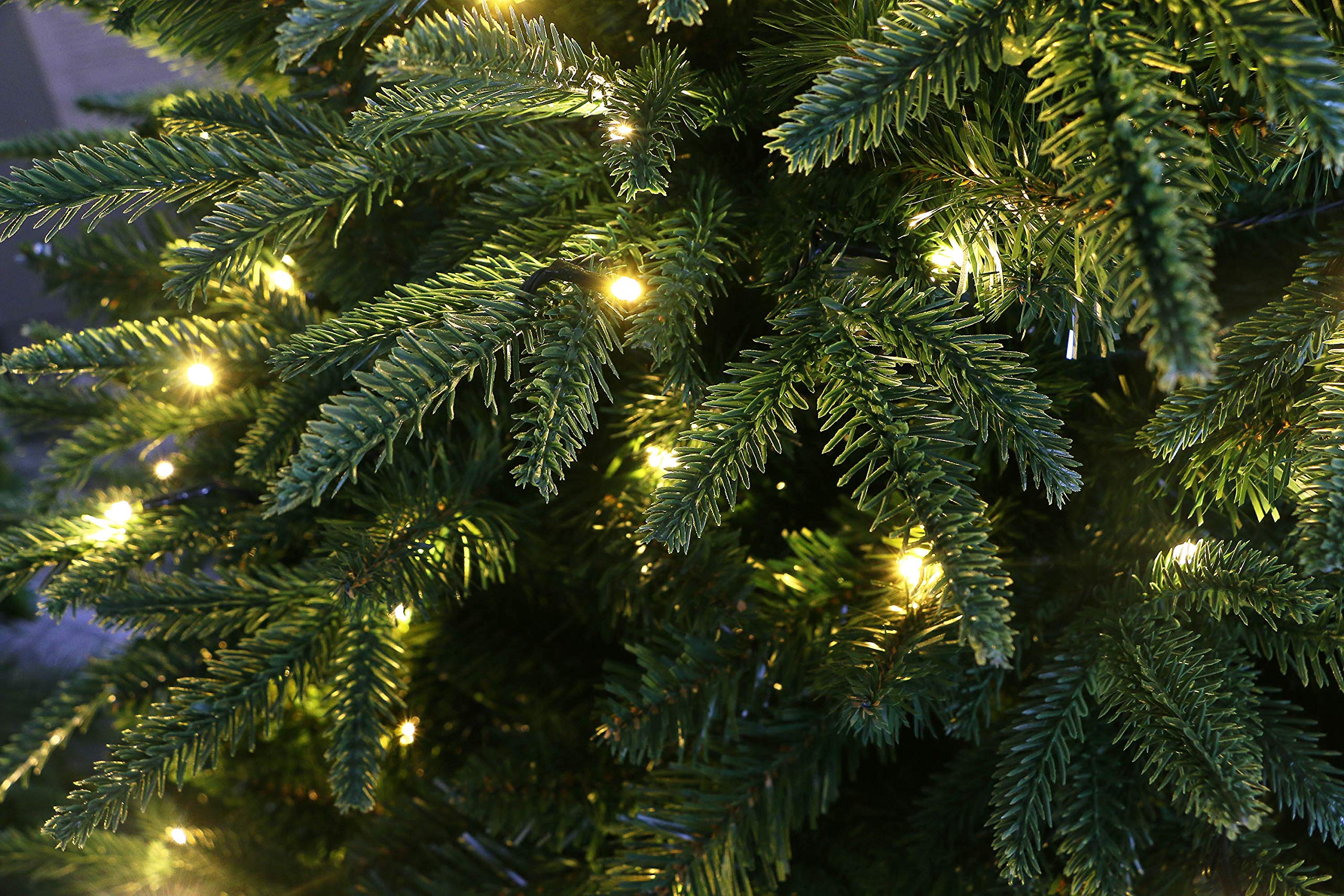 Luxury Real Feel Forest Fir Slim Christmas Tree Pre-lit with Dual Color LEDs