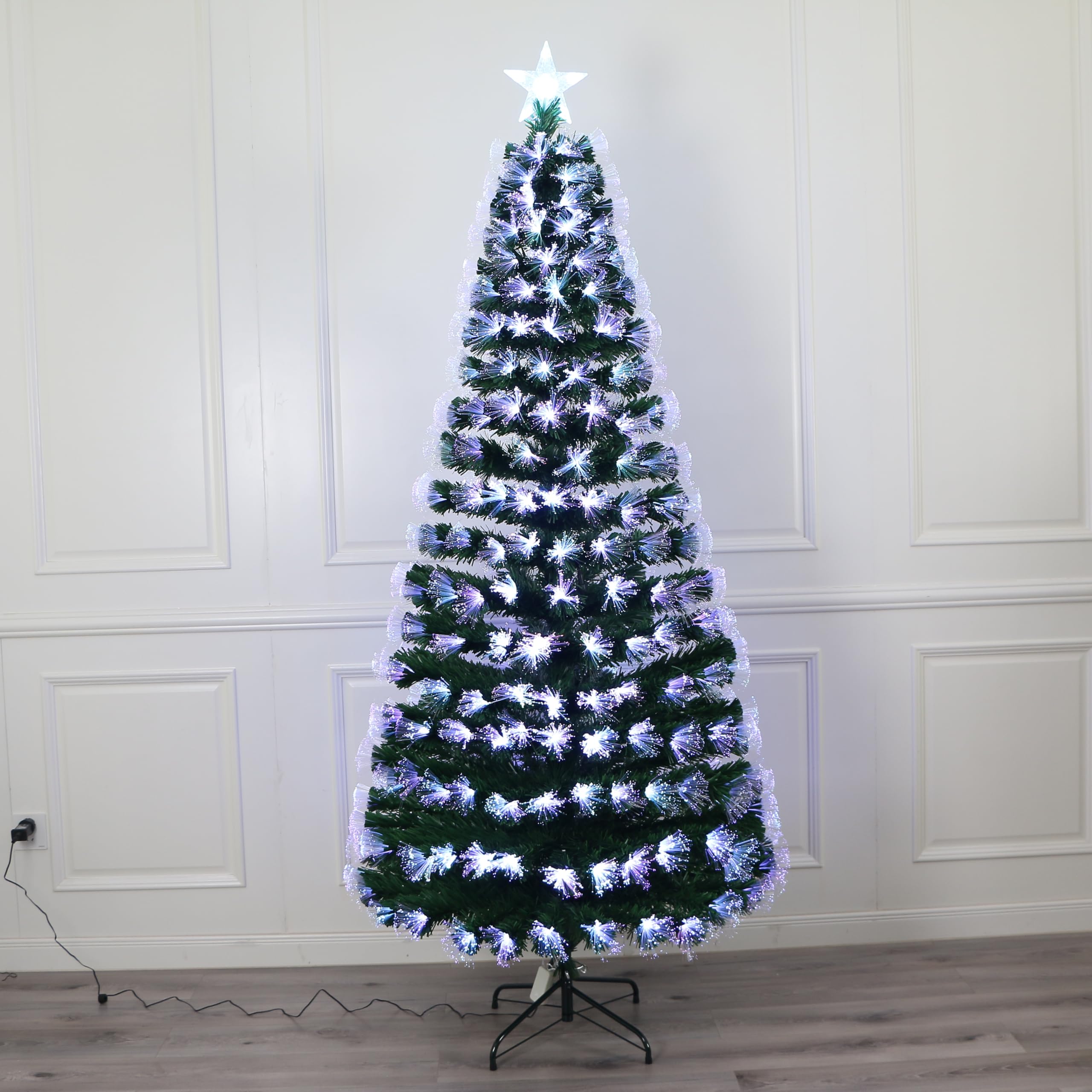 Remote Control RGB LED Pre-Lit Artificial Christmas Tree with Star Topper