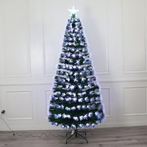 Remote Control RGB LED Pre-Lit Artificial Christmas Tree with Star Topper