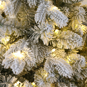 Pencil Alaska Flocked Christmas Tree, Slim Shape