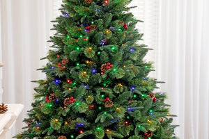 True Nature Beauty Realistic Pine Christmas Tree Pre-lit with Dual LED Lights
